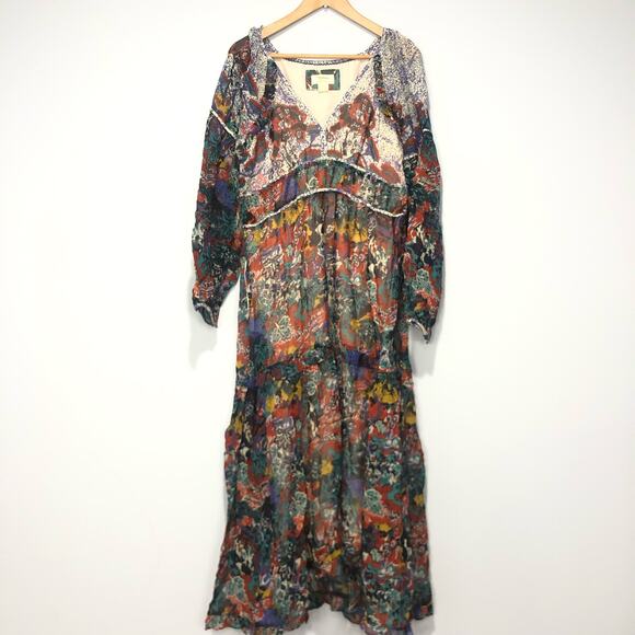 Anthropologie Maeve Annabella Maxi Dress Multicolor Size US 10 - Picture 8 of 9
